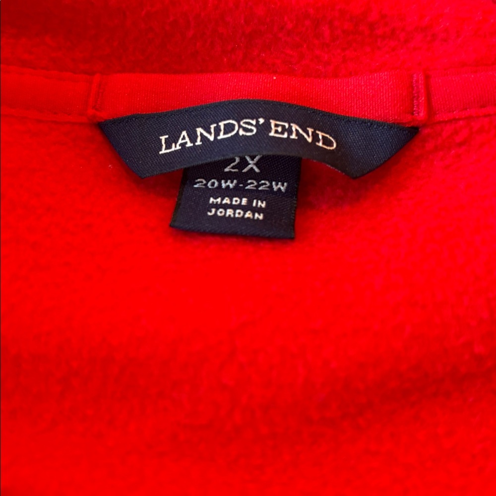 Lands’ End Zippered Fleece Hoodie in Orange Red Size 2X - Picture 4 of 7